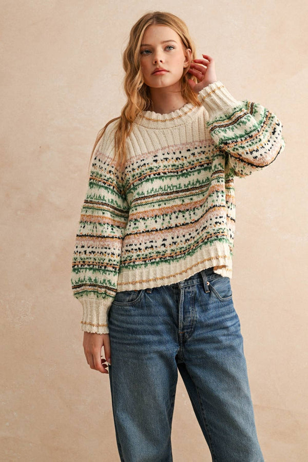 MULTI COLOR SWEATER TOP OH