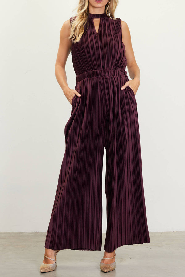 Pleated Velvet Jumpsuit OH