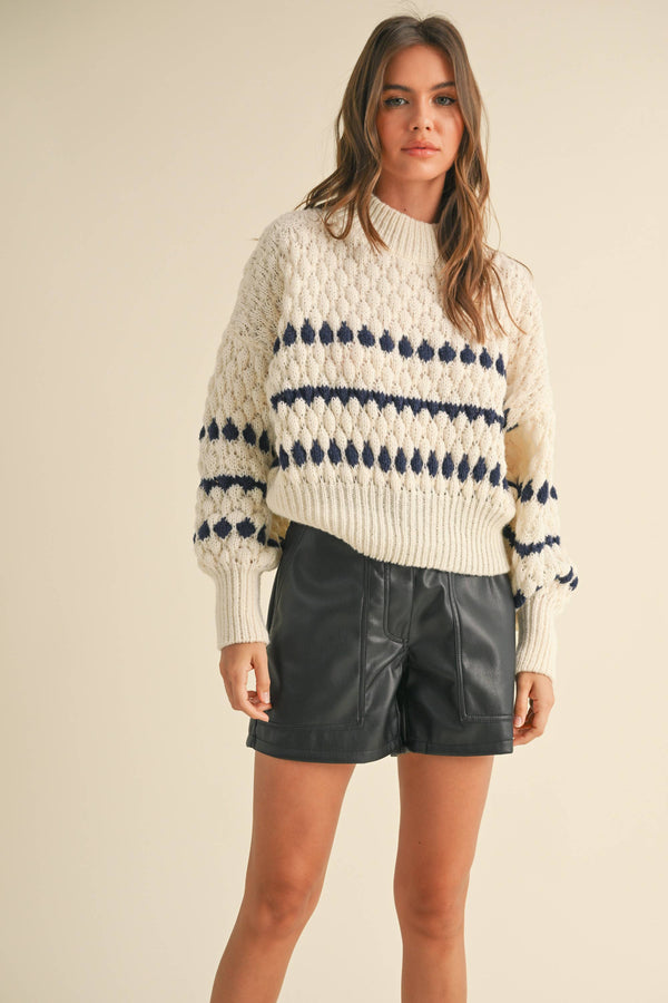 Navy Color Popped Sweater