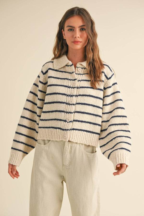 Striped Button Down Sweater