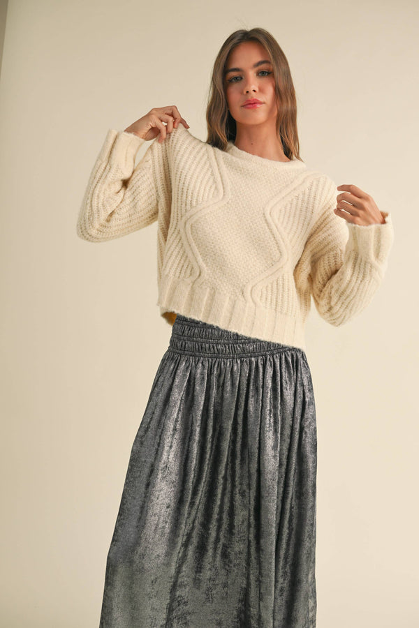 Cream Cable Knit Sweater