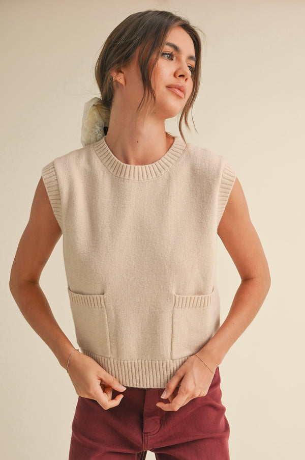Beige Sweater Vest