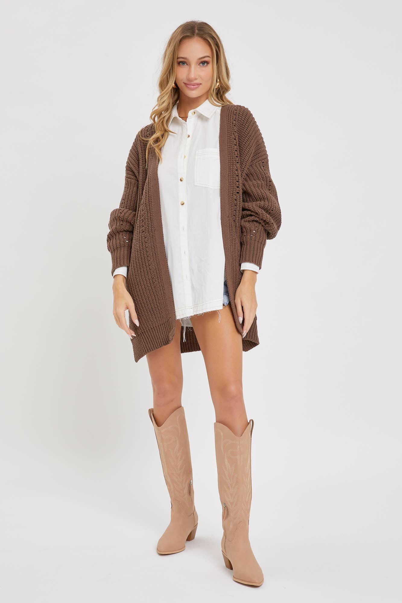 ※大幅値下げ‼︎ エフィrope knit cardigan beige eaphi rope knit cardigan beigeオンライン セール